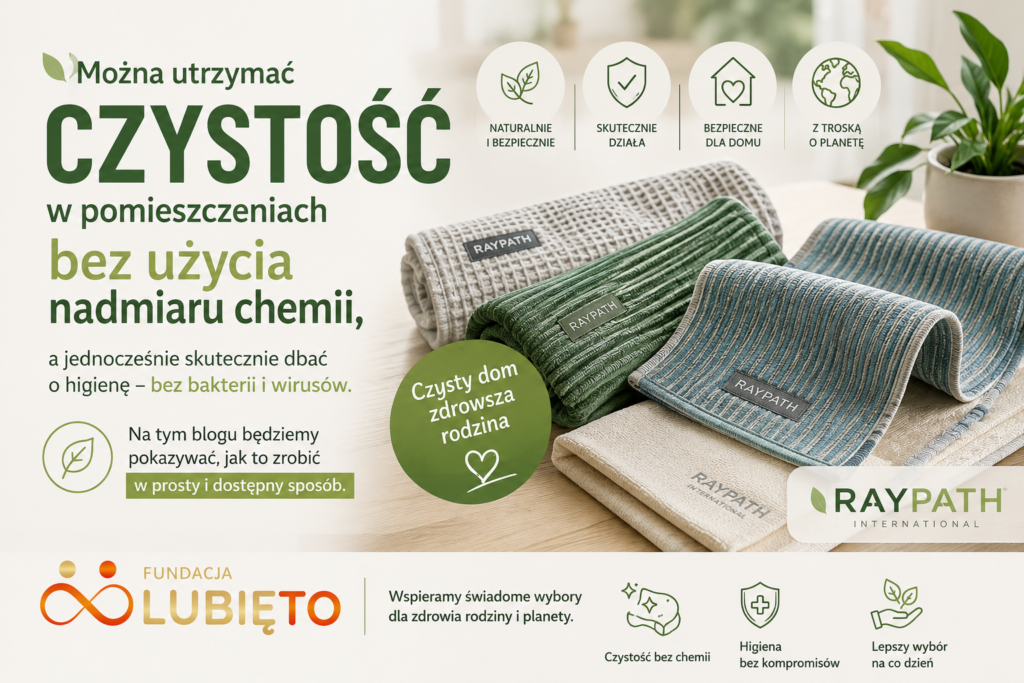 Obraz sugeruje, że zamiast chemii można sprzątać czyścikami z wodą i nansrebrem. 